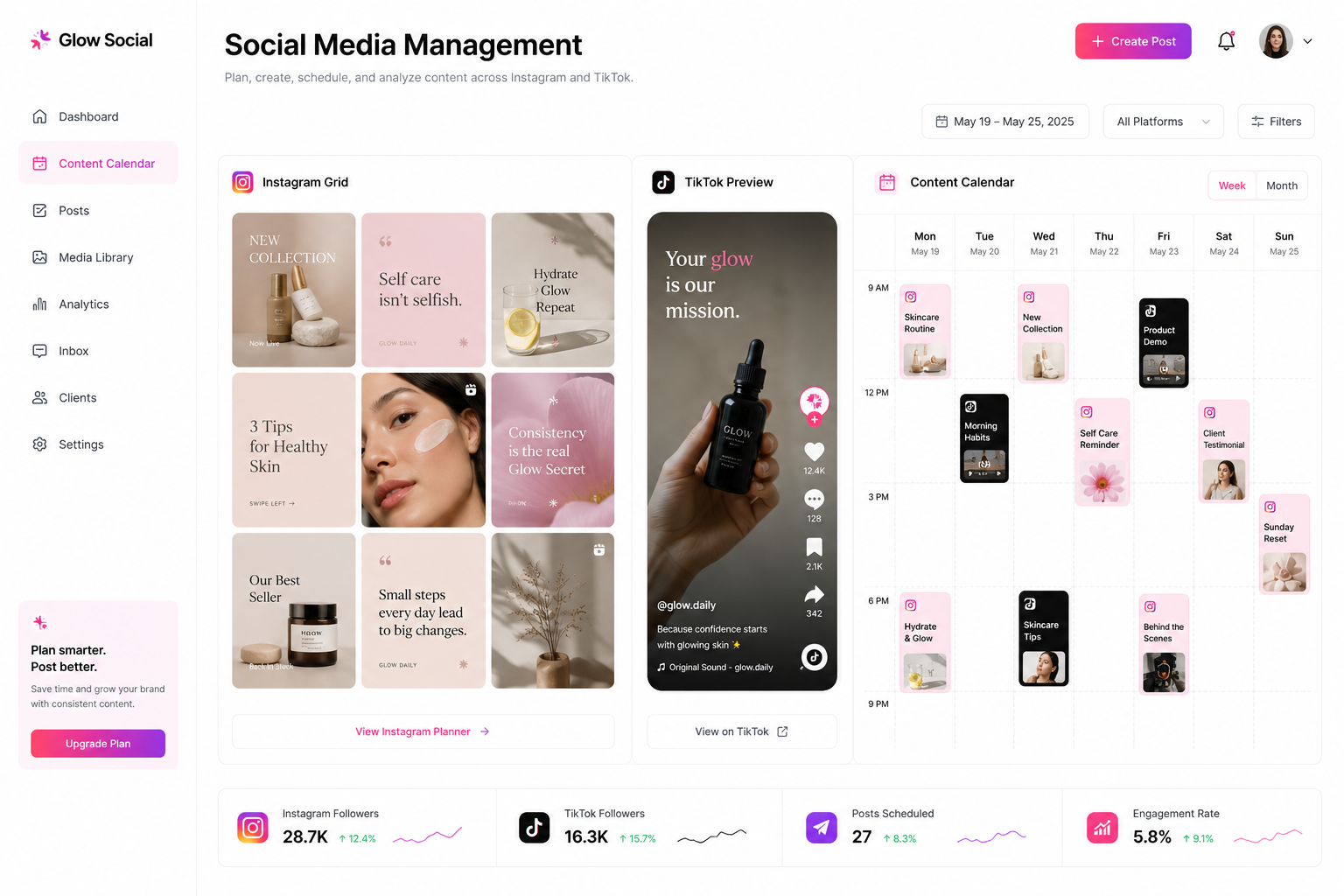 Instagram and TikTok Social Media Management Services by KavaBD